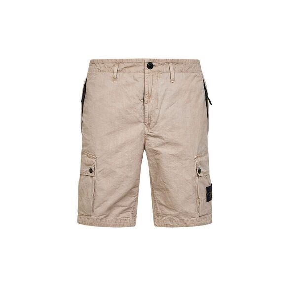Stone Island Men Desert Organic Cotton Twill Cargo Bermuda Shorts